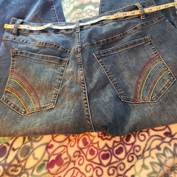 Lane Bryant rainbow boyfriend cropped denim jeans Size 18 - Picture 2 of 14